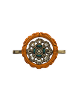 Load image into Gallery viewer, 1940s Orange Make Do and Mend Wirework Brooch
