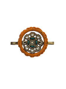 1940s Orange Make Do and Mend Wirework Brooch