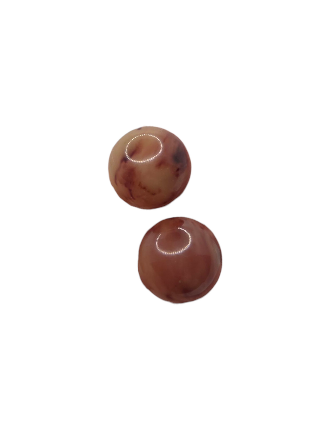 1940s Rhubarb and Custard Bakelite Ball Earrings