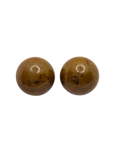 1940s Toffee and Black Marbled Bakelite Earrings