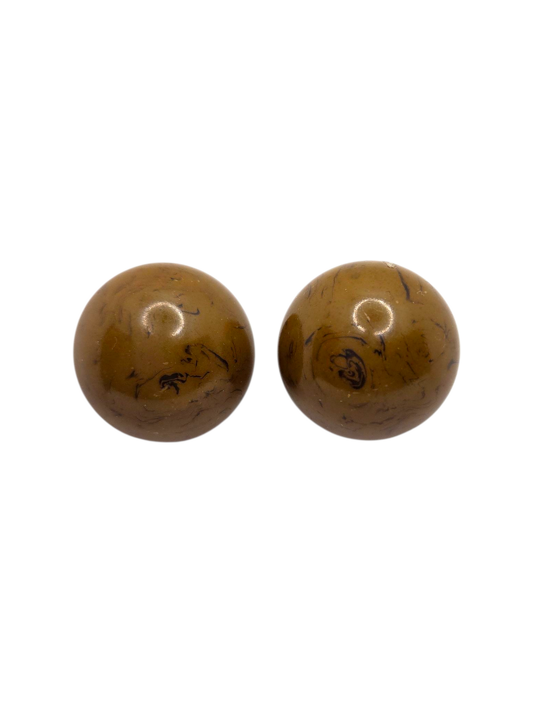 1940s Toffee and Black Marbled Bakelite Earrings