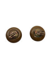 Load image into Gallery viewer, 1940s Toffee and Black Marbled Bakelite Earrings
