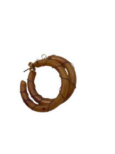 Load image into Gallery viewer, 1940s Orange Bakelite and Wire Hoop Earrings
