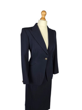 Load image into Gallery viewer, 1940s Navy Blue Pointed Collar Gabardine Suit
