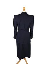 Load image into Gallery viewer, 1940s Navy Blue Pointed Collar Gabardine Suit
