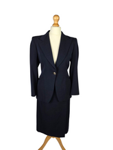 Load image into Gallery viewer, 1940s Navy Blue Pointed Collar Gabardine Suit
