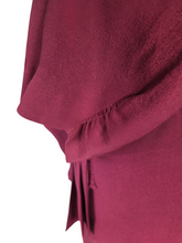 Load image into Gallery viewer, 1940s Raspberry/Burgundy Soutache Peplum Dress
