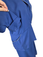 Load image into Gallery viewer, 1940s Royal Blue Modesty Panel Suit - A/F

