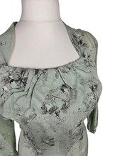Load image into Gallery viewer, 1950s Pistachio Green and Black Floral Deadstock Dress

