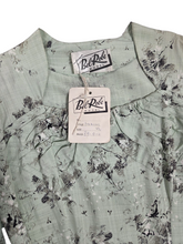 Load image into Gallery viewer, 1950s Pistachio Green and Black Floral Deadstock Dress
