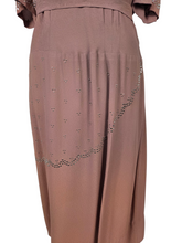 Load image into Gallery viewer, 1940s Mushroom Taupe Brown Crepe Studded Dress
