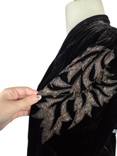 Load image into Gallery viewer, 1920s/1930s Rare Silk Velvet Dress With Embroidered Sleeves
