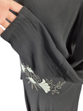 Load image into Gallery viewer, 1940s Black Crepe Beaded Long Sleeve Dress
