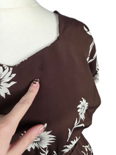 Load image into Gallery viewer, 1940s Brown and White Rayon Jersey Dress
