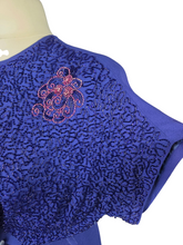 Load image into Gallery viewer, 1940s Rare Royal Blue Long Pink Beaded Sash Dress
