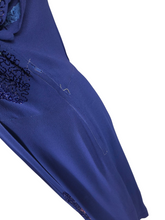 Load image into Gallery viewer, 1940s Rare Royal Blue Long Pink Beaded Sash Dress
