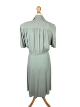 Load image into Gallery viewer, 1940s Duck Egg Blue Shirt waister Utility Dress
