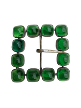 Load image into Gallery viewer, 1940s HUGE Green Glass Gem Buckle
