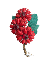 Load image into Gallery viewer, 1940s Huge Red Flower Enamel Brooch
