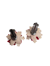 Load image into Gallery viewer, 1940s Glitter Poinsettia Celluloid Earrings
