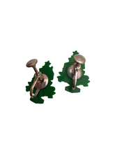 Load image into Gallery viewer, 1940s Celluloid Green Christmas Tree Earrings
