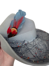 Load image into Gallery viewer, RESERVED FOR AURORA - PLEASE DO NOT BUY 1940S Rare Dusky Blue Fedora Hat With Feathers

