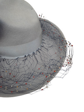 Load image into Gallery viewer, RESERVED FOR AURORA - PLEASE DO NOT BUY 1940S Rare Dusky Blue Fedora Hat With Feathers
