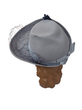 Load image into Gallery viewer, RESERVED FOR AURORA - PLEASE DO NOT BUY 1940S Rare Dusky Blue Fedora Hat With Feathers
