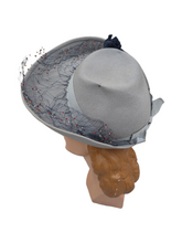 Load image into Gallery viewer, RESERVED FOR AURORA - PLEASE DO NOT BUY 1940S Rare Dusky Blue Fedora Hat With Feathers
