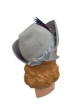 Load image into Gallery viewer, RESERVED FOR AURORA - PLEASE DO NOT BUY 1940S Rare Dusky Blue Fedora Hat With Feathers
