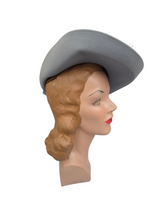 Load image into Gallery viewer, RESERVED FOR AURORA - PLEASE DO NOT BUY 1940S Rare Dusky Blue Fedora Hat With Feathers
