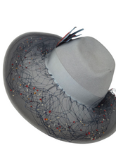 Load image into Gallery viewer, RESERVED FOR AURORA - PLEASE DO NOT BUY 1940S Rare Dusky Blue Fedora Hat With Feathers
