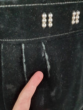 Load image into Gallery viewer, 1940s Black Thick Velvet Swing Jacket/Coat With Huge Belt and Studs
