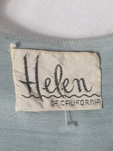 Load image into Gallery viewer, 1940s Pale Blue Silk Suit With Peplum Collar and Raglan Sleeve
