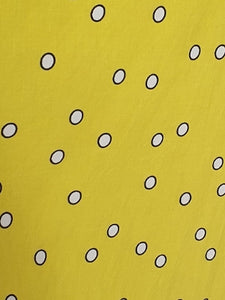 1950s Rare Horrockses Yellow, Black and White Spotty Print Dress