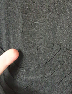 1940s Black Dress With Amazing Soutache Collar and Detailed Waistband