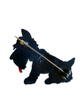 Load image into Gallery viewer, 1940s Black Celluloid Dog Brooch
