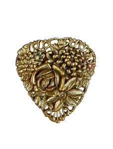 1940s Gold Celluloid Flower Brooch