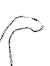 Load image into Gallery viewer, 1930s Green and Purple Deco Faceted Glass Necklace
