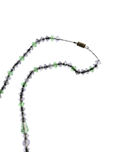 1930s Green and Purple Deco Faceted Glass Necklace