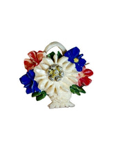 Load image into Gallery viewer, 1940s Carved Alpine Flower Basket Brooch
