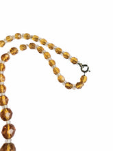 Load image into Gallery viewer, 1930s Deco Dark Orange and Clear Faceted Glass Necklace
