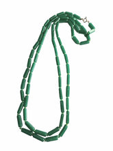 Load image into Gallery viewer, 1930s Unusual Green Glass Rectangle Necklace
