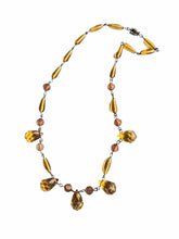 Load image into Gallery viewer, 1930s Art Deco Orange Glass Droplet Necklace
