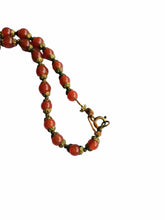 Load image into Gallery viewer, 1930s Deco Red/Brown Glass and Metal Necklace
