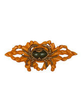 Load image into Gallery viewer, 1940s RARE Carved Bakelite and Metal Crab Brooch
