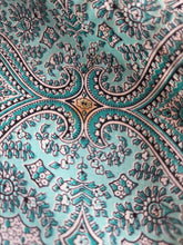 Load image into Gallery viewer, 1950s Blue, Black and White Paisley Print Full Circle Skirt
