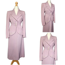 Load image into Gallery viewer, 1940s Rare Lilac/Dusky Pink Button Detail Suit
