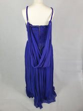 Load image into Gallery viewer, 1940s Purple/Blue Dress With Drape at The Back, Beading and Pleating
