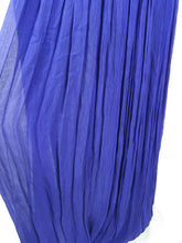 Load image into Gallery viewer, 1940s Purple/Blue Dress With Drape at The Back, Beading and Pleating
